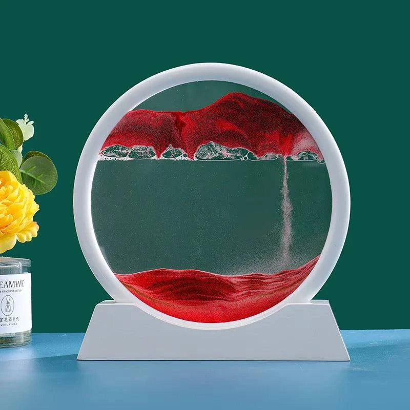 3D Moving Sand Art Picture Round Glass Deep Sea Sandscape Hourglass - MadeLuxx