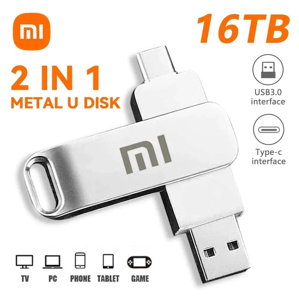 Xiaomi 16TB USB 3.0 Pen Drive 8TB 4TB High Speed Transfer Metal SSD Pendrive Cle Portable U Disk Flash Drive Memoria USB Stick - MadeLuxx