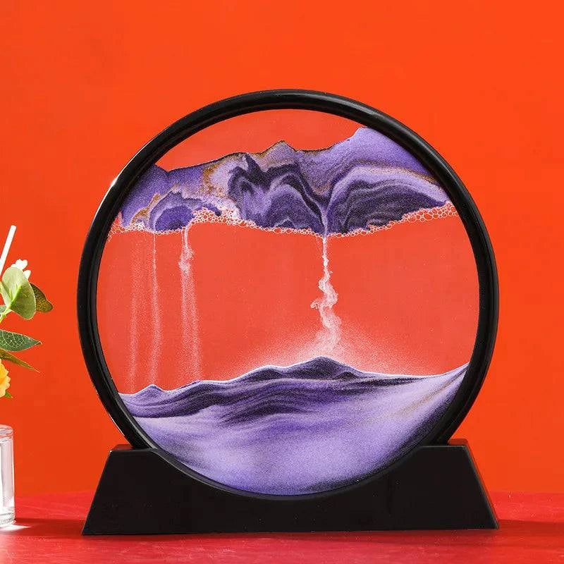 3D Moving Sand Art Picture Round Glass Deep Sea Sandscape Hourglass - MadeLuxx