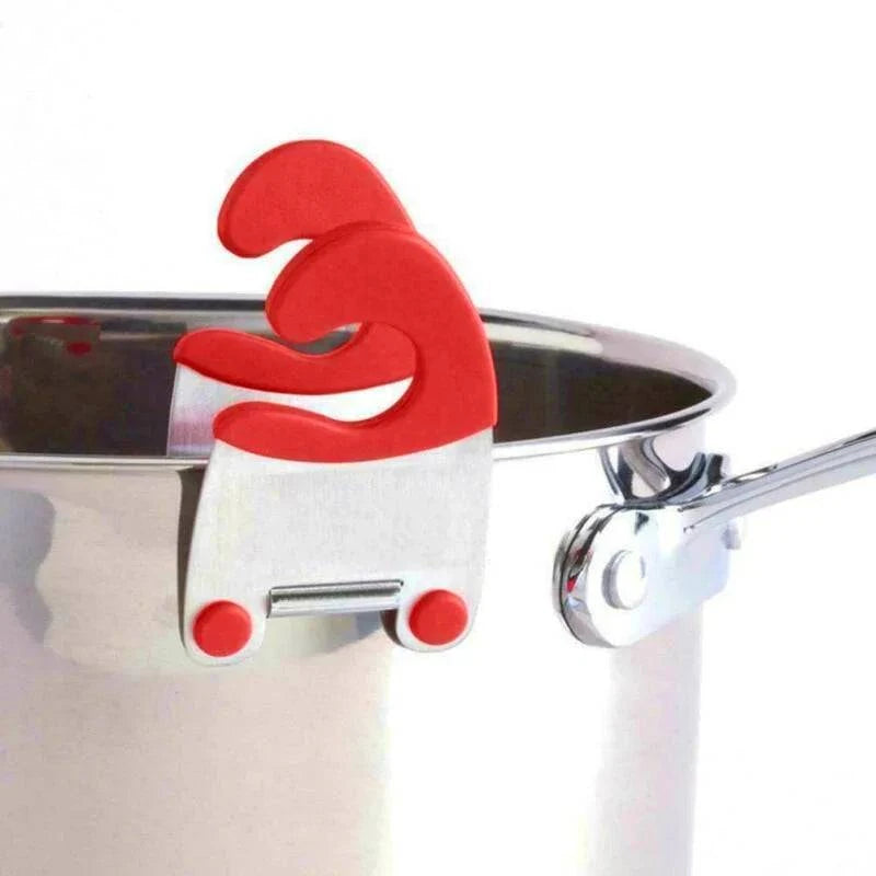 1Pcs Stainless Steel Pot Side Clips Anti-scalding Spoon Holder Kitchen Gadgets Rubber  Kitchen Gadgets - MadeLuxx