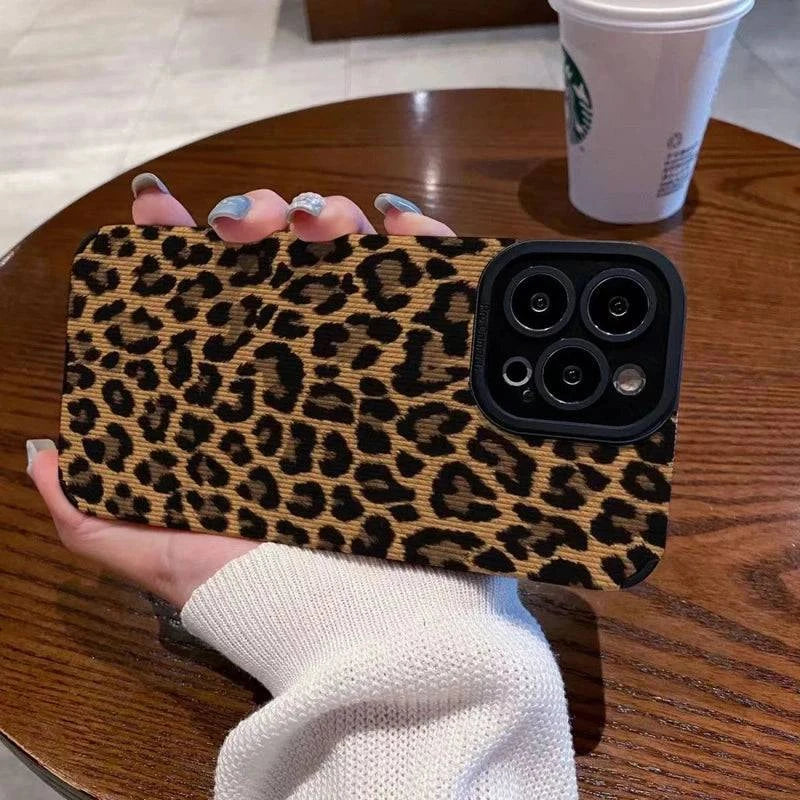 Fashion Brown Leopard Silicone Leather Case For iPhone 14 16 15 Pro Max 11 12 13 Mini SE 7 8 Plus X XR XS Soft Shockproof Cover - MadeLuxx