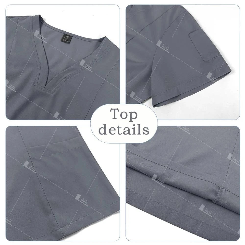 Surgical Uniforms Woman Scrub Set Medical Nurse Beauty Salon Workwear Clinical Scrubs Top Pants Spa Doctor Nursing Clinical Suit - MadeLuxx