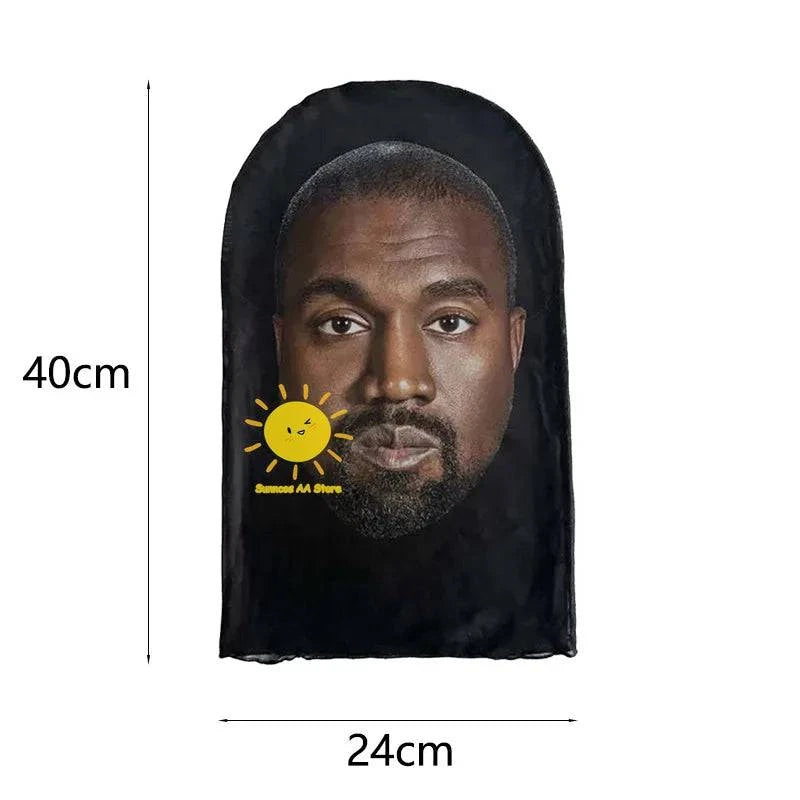 New 3D Printed Kanye Mask Elastic Mesh Full Face Mask for Men Women Cosplay Headwear Hip Hop Fashion Balaclava Hood Hat Headgear - MadeLuxx