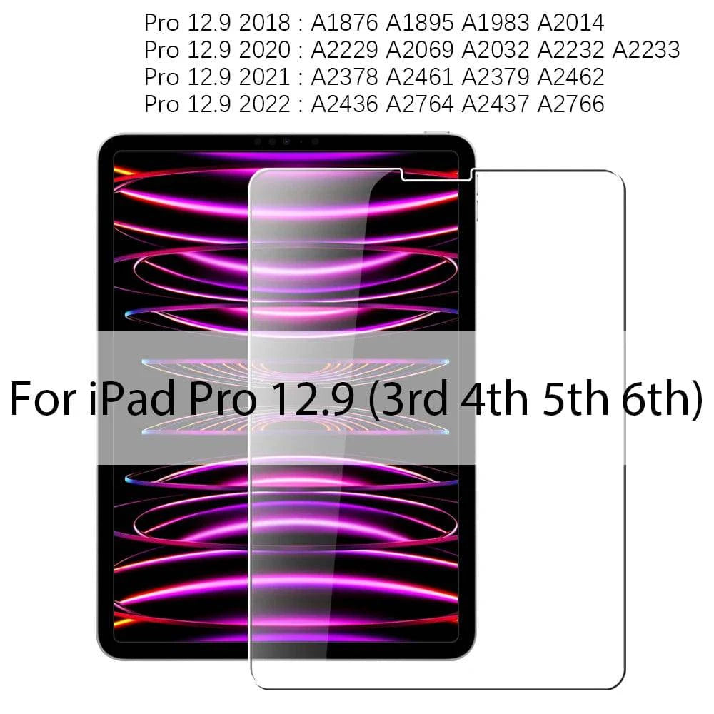 Tempered Glass Screen Protector For Ipad Pro 13 12.9 11 6th M4 M2 2024 Air 5 4 3 2 1 9 9th 10 10th Gen Mini 6 10.9 10.2 9.7 Film - MadeLuxx