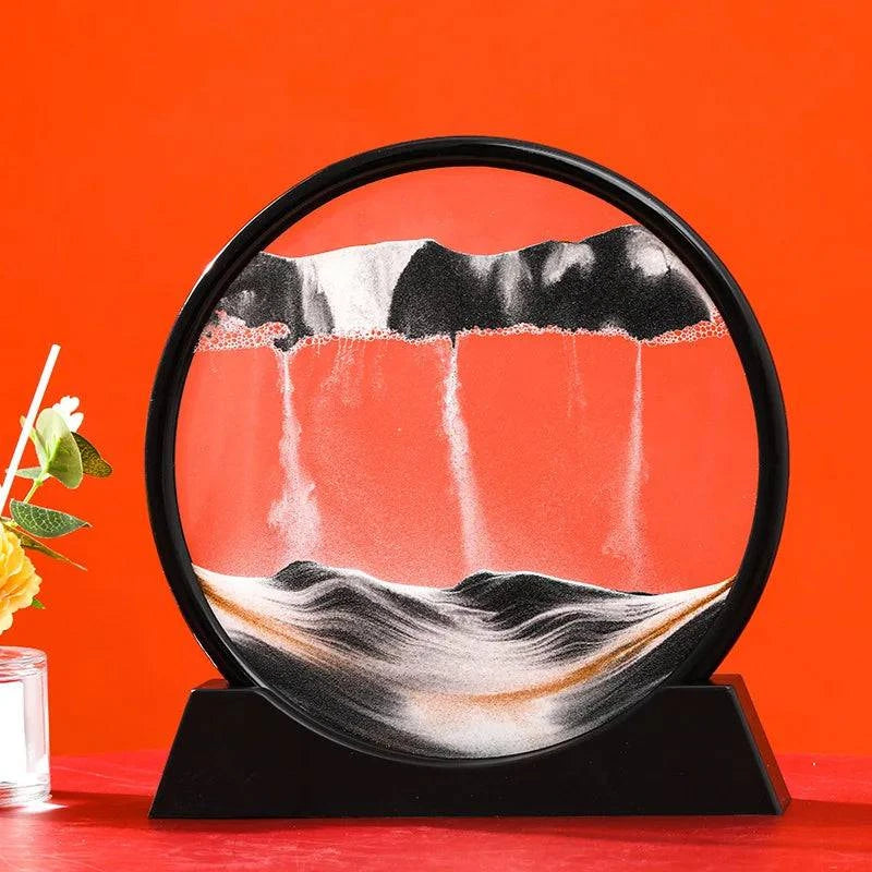 3D Moving Sand Art Picture Round Glass Deep Sea Sandscape Hourglass - MadeLuxx