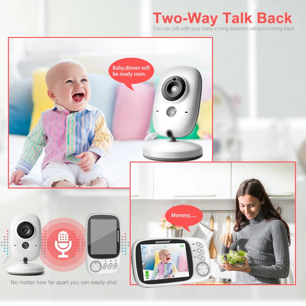 VB603 Video Baby Monitor 2.4G Wireless With 3.2 Inches LCD 2 Way Audio Talk Night Vision Surveillance Security Camera Babysitter - MadeLuxx