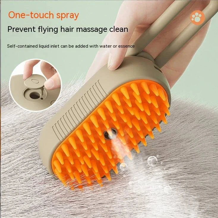 New Pet Spray Comb for Cats and Dogs Pet Electric Spray Hair Removal Comb One Key Spray Anti-Flying Massage Brush, Clean Massage - MadeLuxx