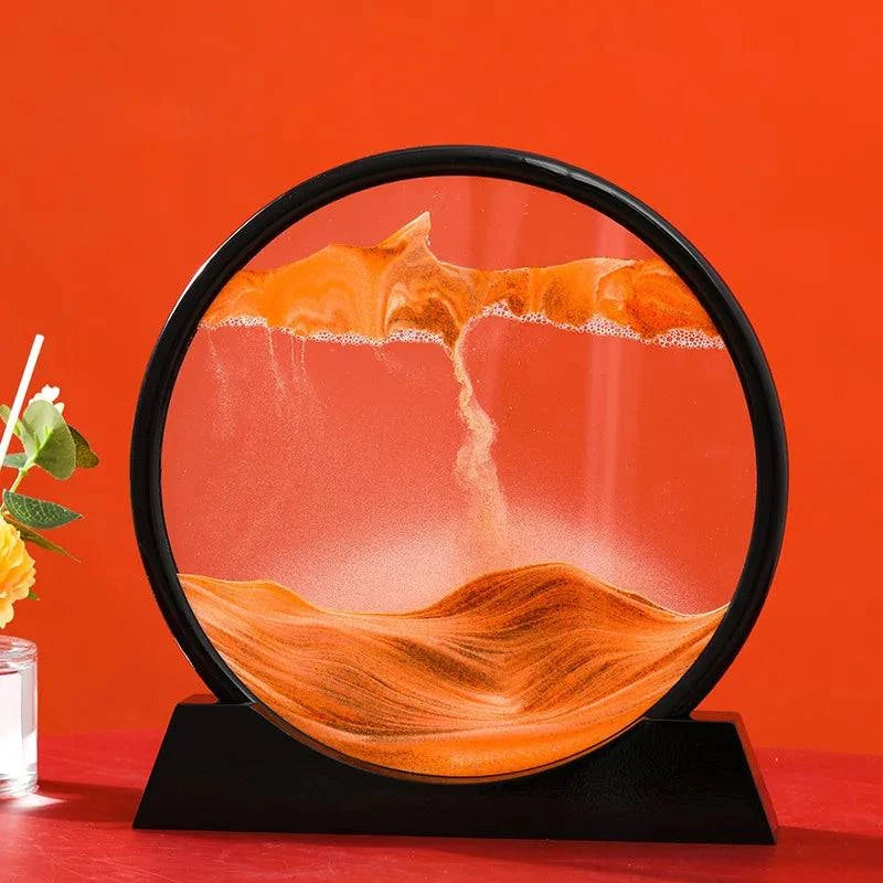 3D Moving Sand Art Picture Round Glass Deep Sea Sandscape Hourglass - MadeLuxx