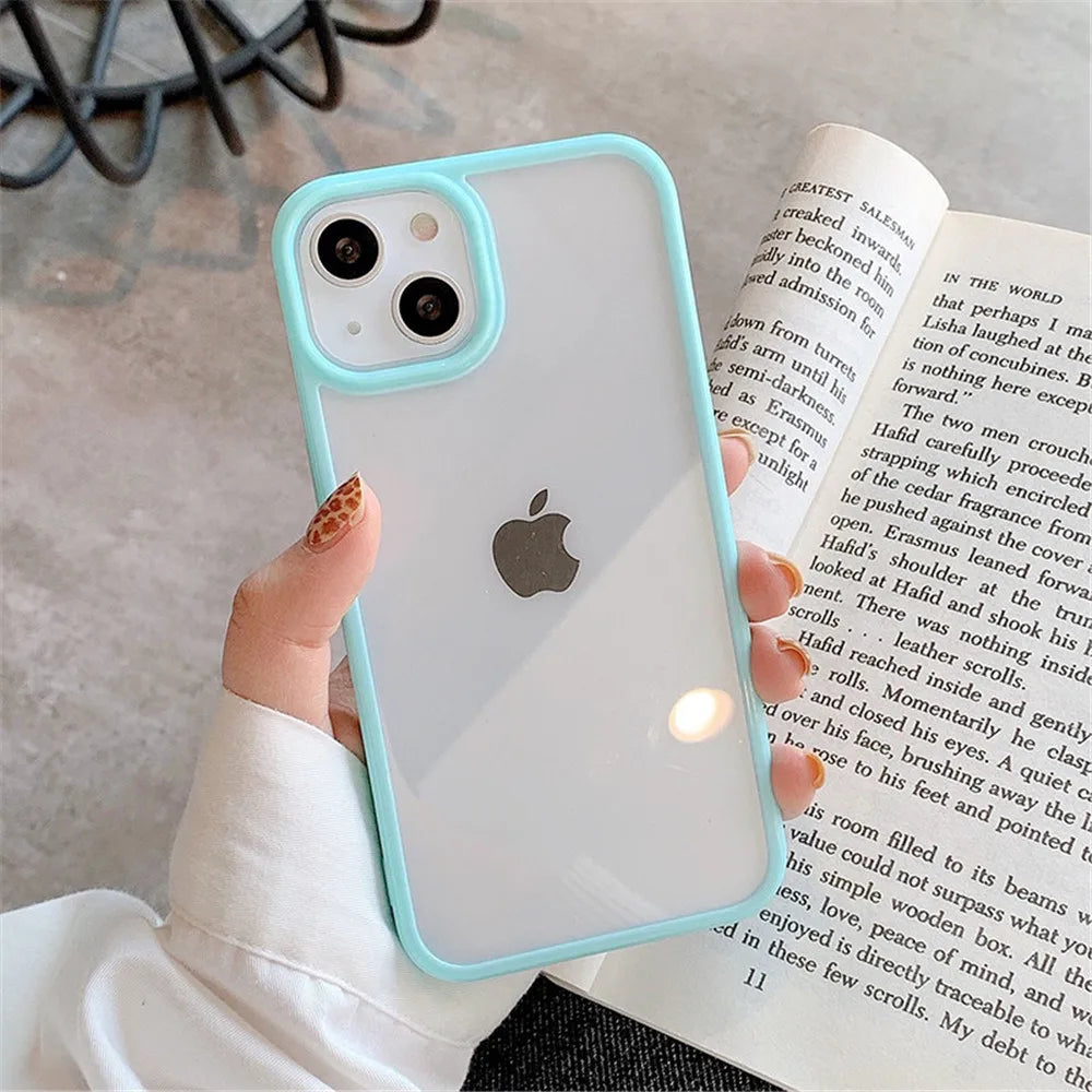 Candy Shockproof Silicone Bumper Phone Case For iPhone 15 14 11 12 13 Pro Max X XS XR 8 7 Plus Transparent Protection Back Cover - MadeLuxx