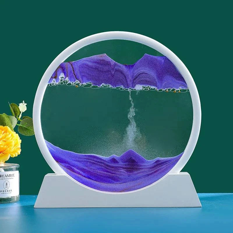 3D Moving Sand Art Picture Round Glass Deep Sea Sandscape Hourglass - MadeLuxx