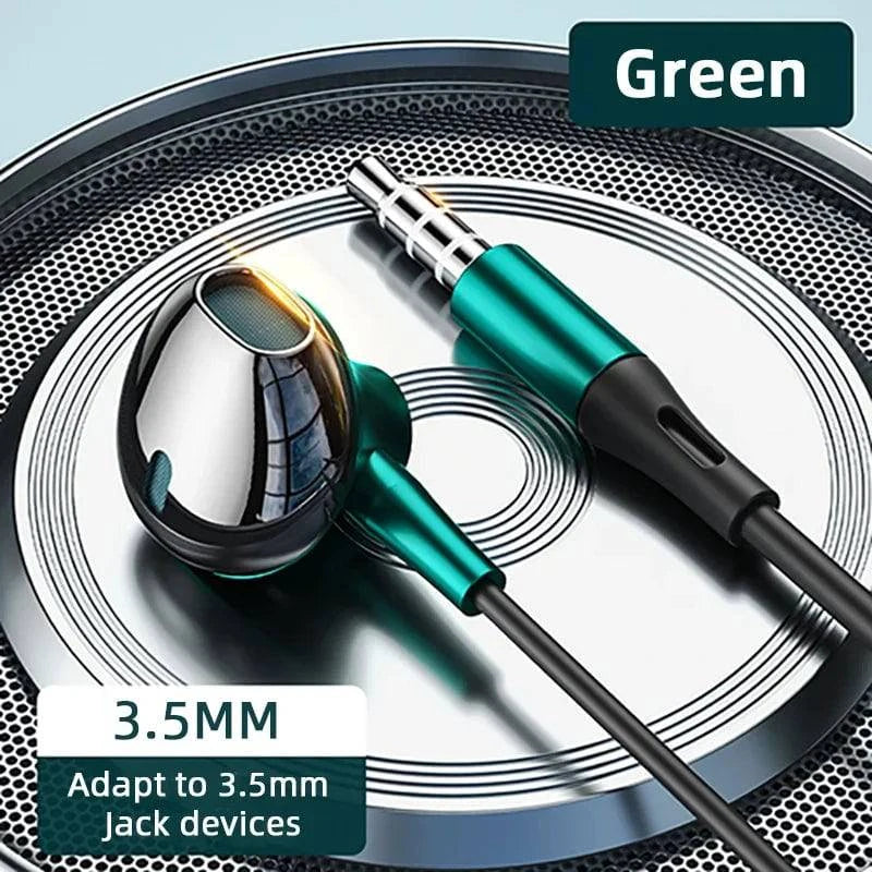 USB Type C Headphone HiFi Bass Stereo Volume Control Mic 3.5mm Wired Earbuds For Galaxy S24 S23 S22 S21 Ultra iPhone 15 Pro Max - MadeLuxx