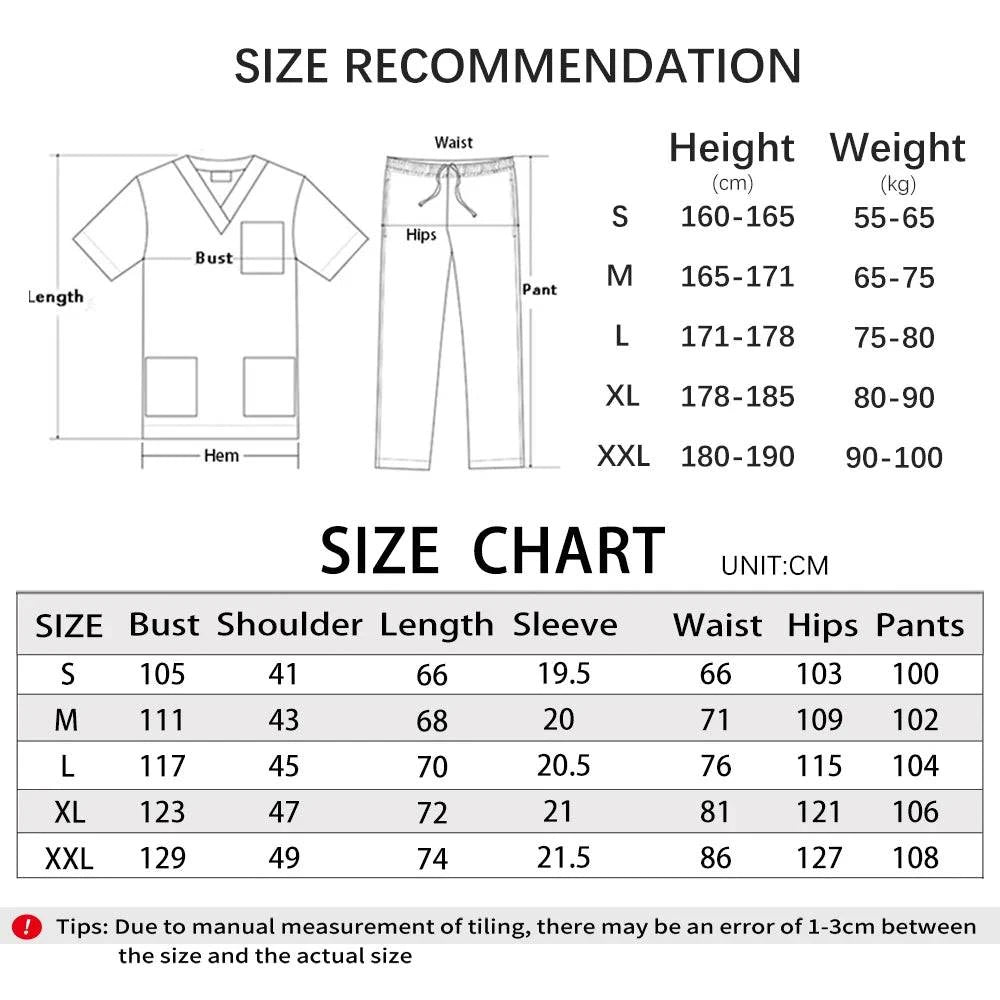 Surgical Uniforms Woman Scrub Set Medical Nurse Beauty Salon Workwear Clinical Scrubs Top Pants Spa Doctor Nursing Clinical Suit - MadeLuxx