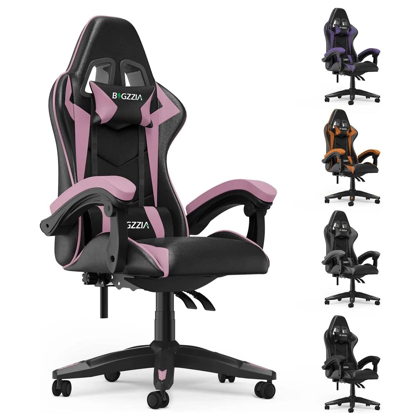 Gaming Chair Office Chair Ergonomic PU Leather Computer Desk Chair with Headrest and Lumbar Support Game Chairs Racing Chair - MadeLuxx