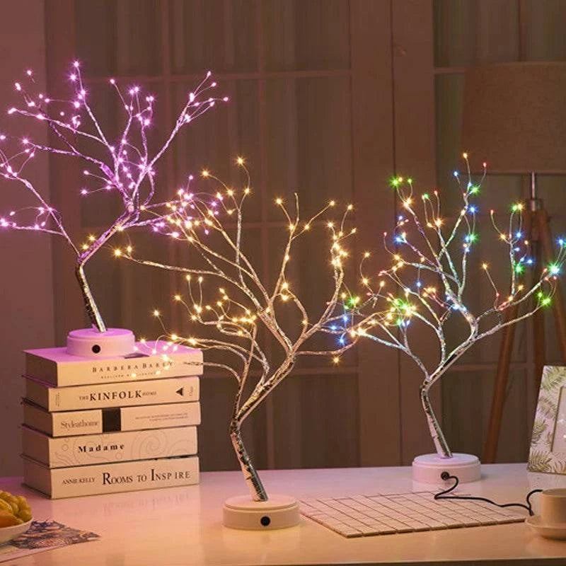 LED Night Light Mini Christmas Tree Copper Wire Garland Lamp For Kids - MadeLuxx