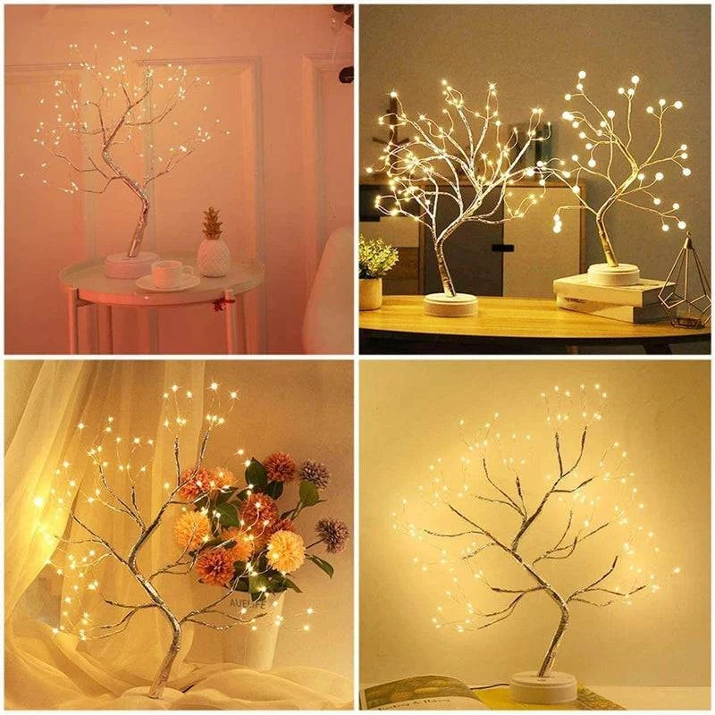 LED Night Light Mini Christmas Tree Copper Wire Garland Lamp For Kids - MadeLuxx