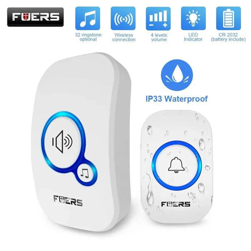 Fuers Wireless Doorbell Waterproof Welcome Chime Home Door Bell - MadeLuxx