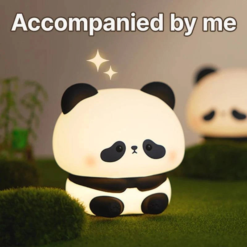 Panda LED Cute Silicone Night Light USB Rechargeable Touch Night Lamp - MadeLuxx