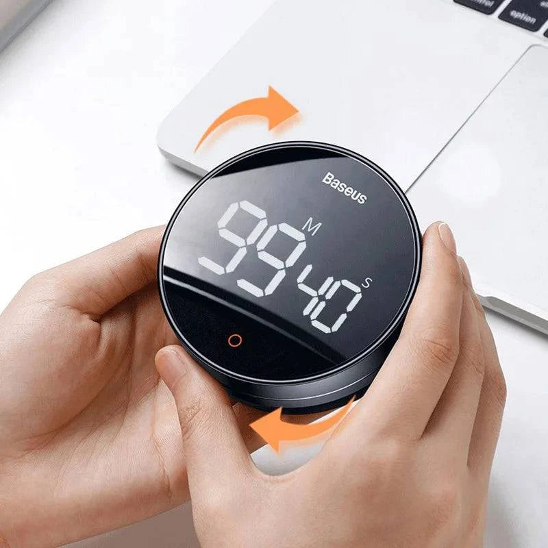 Baseus Magnetic Kitchen Timer Digital Timer Manual Countdown Alarm Clock - MadeLuxx