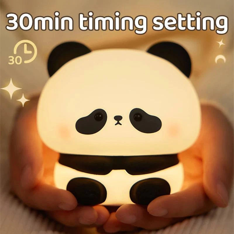 Panda LED Cute Silicone Night Light USB Rechargeable Touch Night Lamp - MadeLuxx