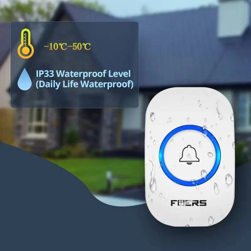 Fuers Wireless Doorbell Waterproof Welcome Chime Home Door Bell - MadeLuxx