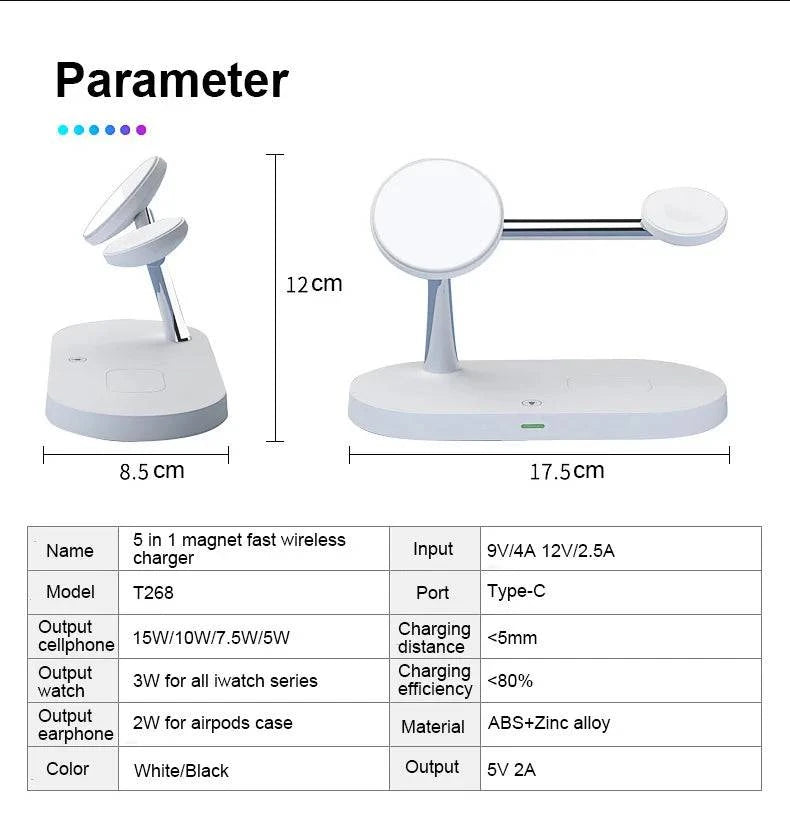 Magnetic Wireless Charger For iPhone Fast Charging Station for Apple Watch - MadeLuxx