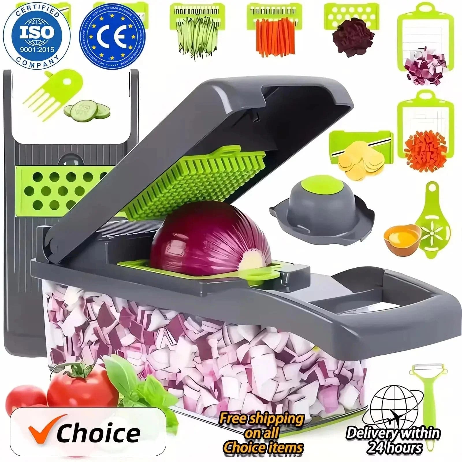 Multifunctional Vegetable Chopper Handle Food Grate Food Chopper Made Luxx