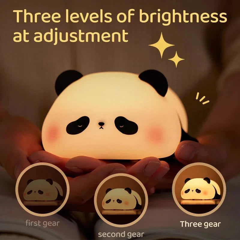 Panda LED Cute Silicone Night Light USB Rechargeable Touch Night Lamp - MadeLuxx