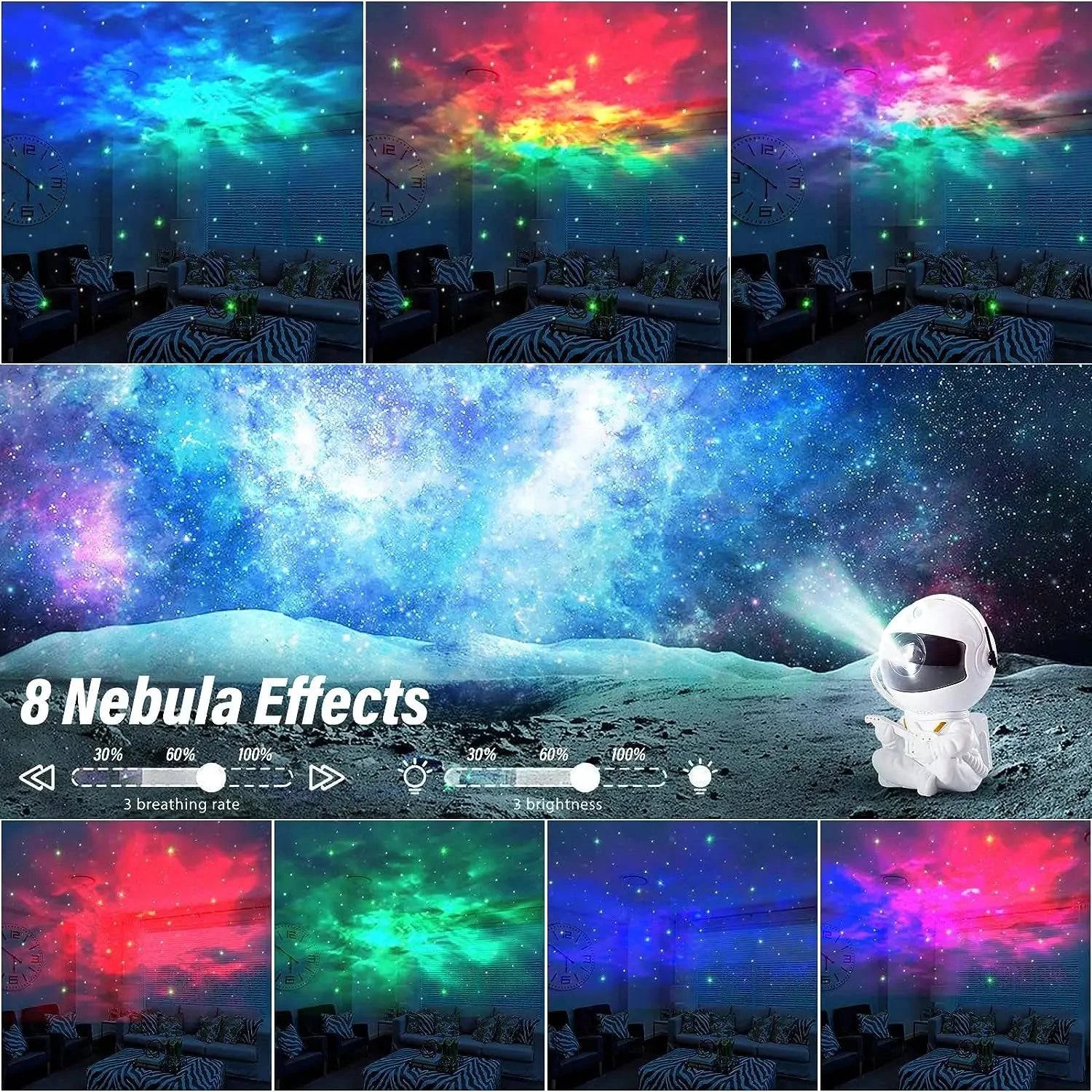 Star Projector Galaxy Night Light Astronaut Space Projector Starry LED Lamp - MadeLuxx