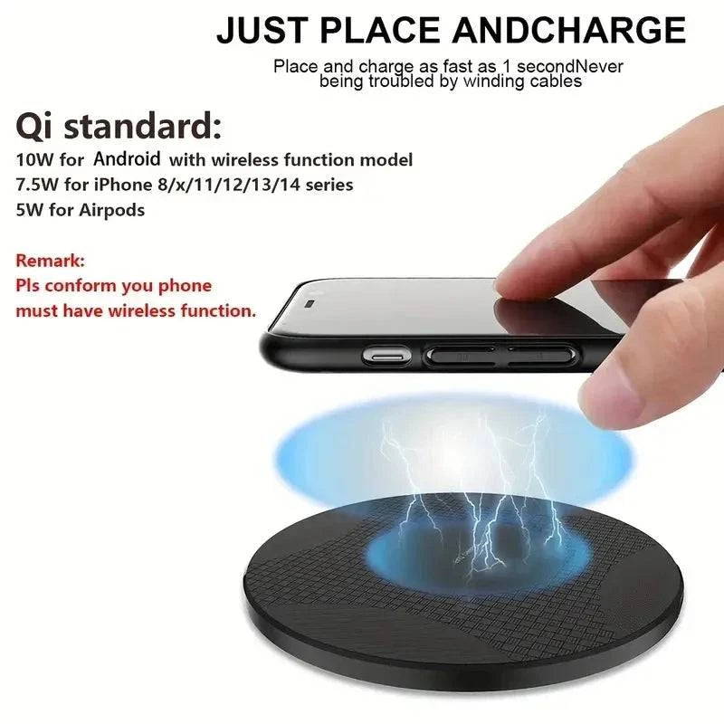 Wireless Charger Pad Stand Desktop Ultra-thin Mobile Phone Fast Charging - MadeLuxx