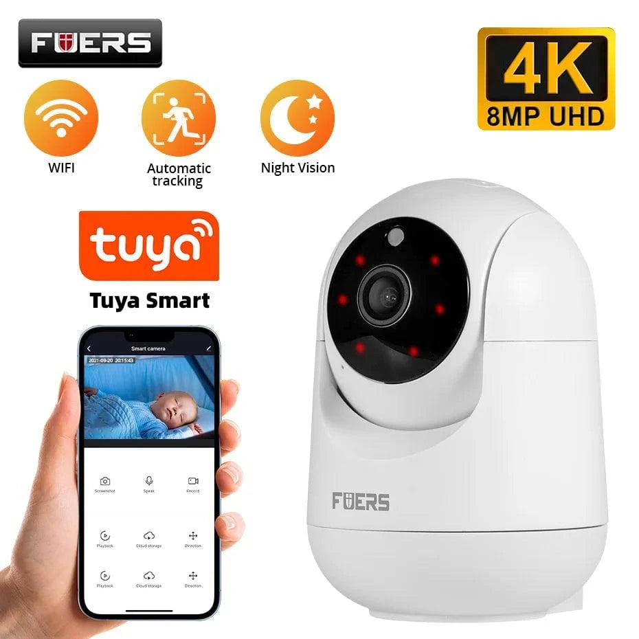 Fuers Indoor WiFi IP Camera Tuya Smart Home Wireless Surveillance Cam Night Visual CCTV Security Baby Monitor AI Detector - MadeLuxx