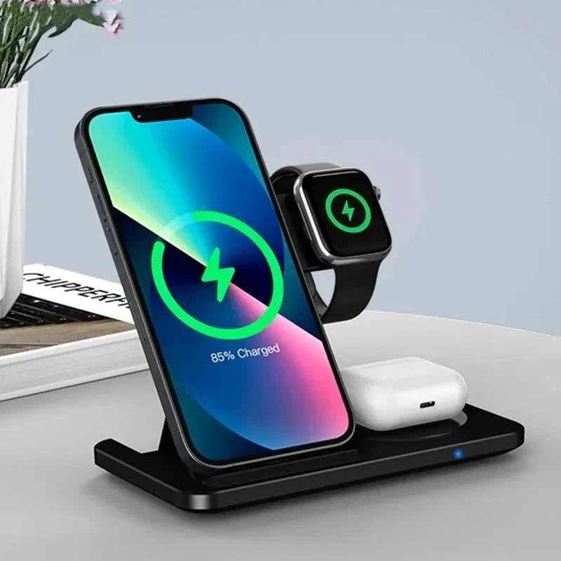 Wireless Charger Stand Pad For iPhone Foldable Fast Charging Station Dock - MadeLuxx