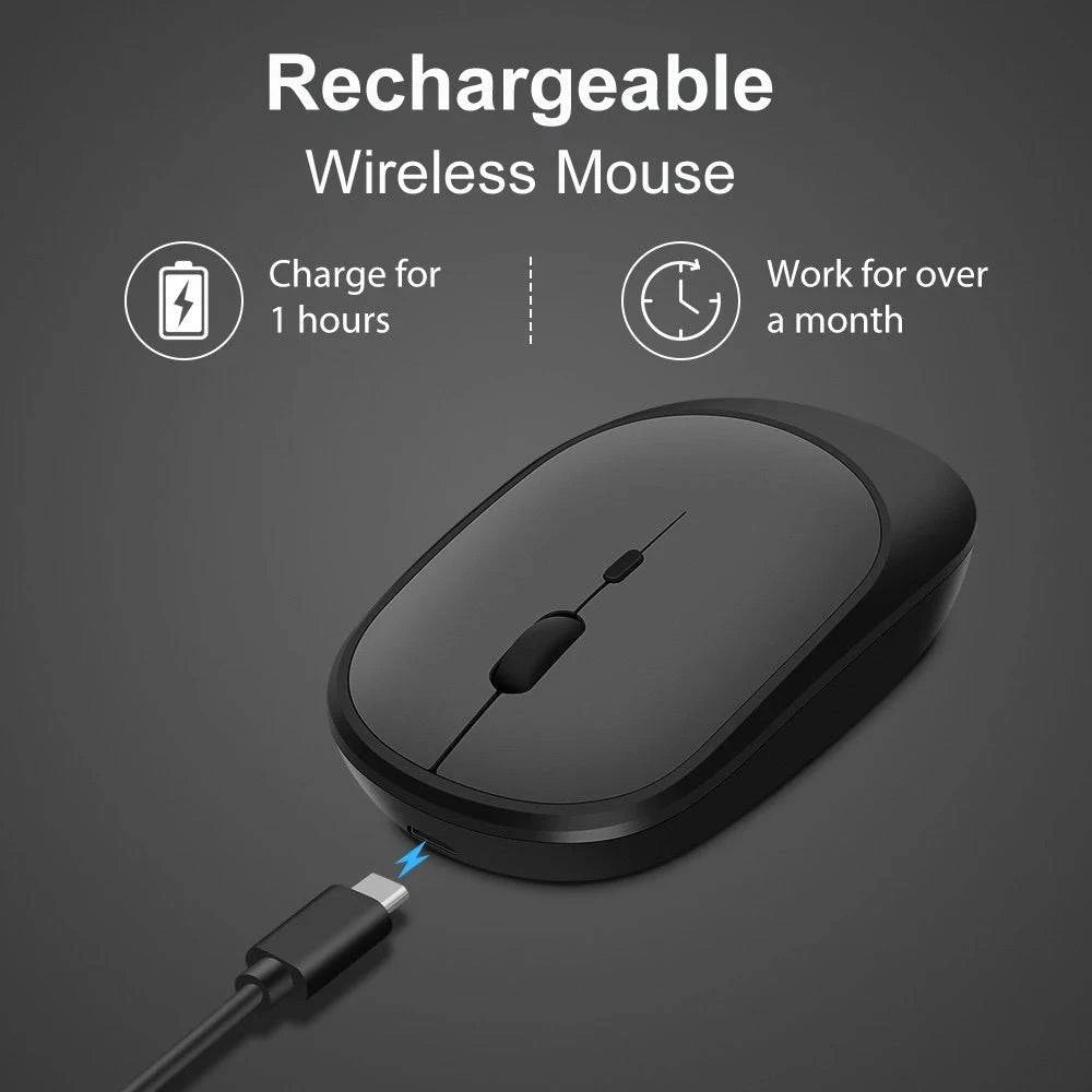 Wireless Mouse Rechargeable Mouse Gamer Dual Modes Bluetooth-compatible - MadeLuxx