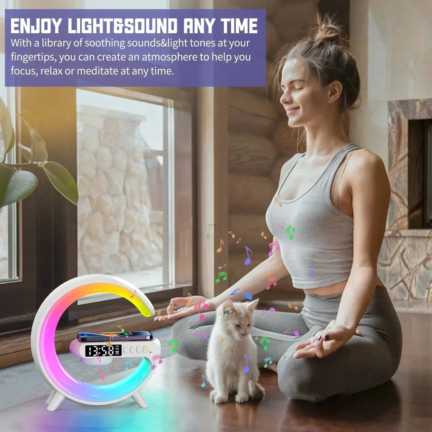 Multifunction Bluetooth Speaker TF RGB Night Light Wireless Charger Stand - MadeLuxx