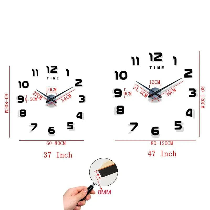 Modern Design Large Wall Clock 3D DIY Quartz Clocks Fashion Watches - MadeLuxx