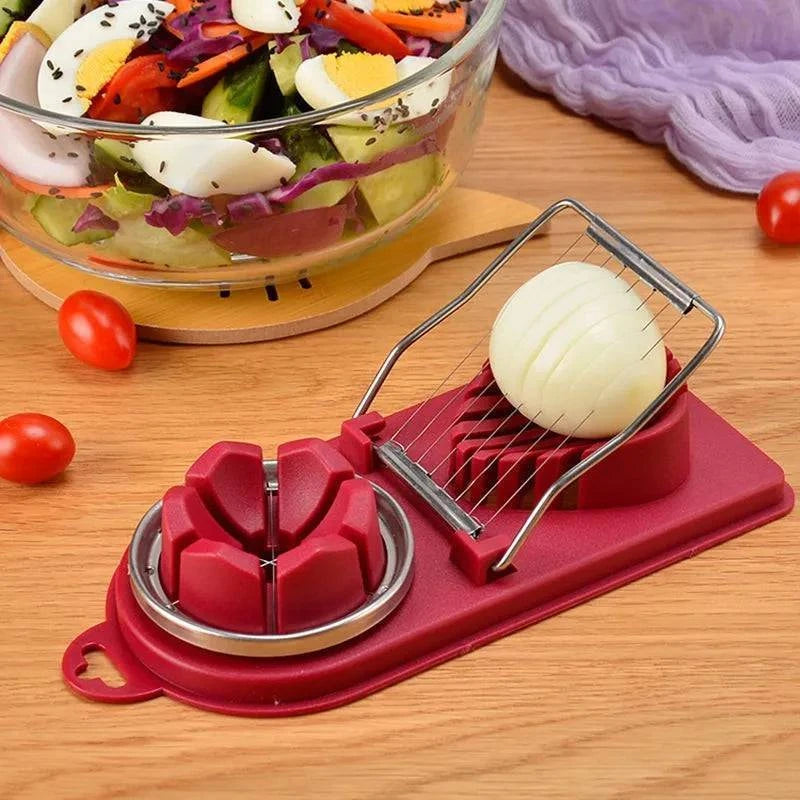 Multifunctional Egg Cutter Stainless Steel Egg Slicer Sectioner Cutter - MadeLuxx