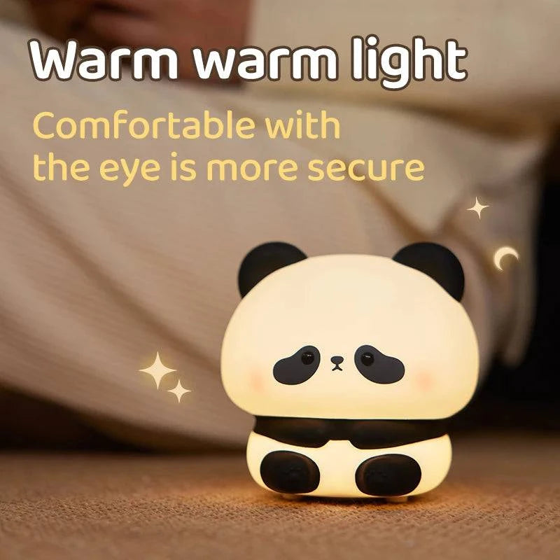 Panda LED Cute Silicone Night Light USB Rechargeable Touch Night Lamp - MadeLuxx