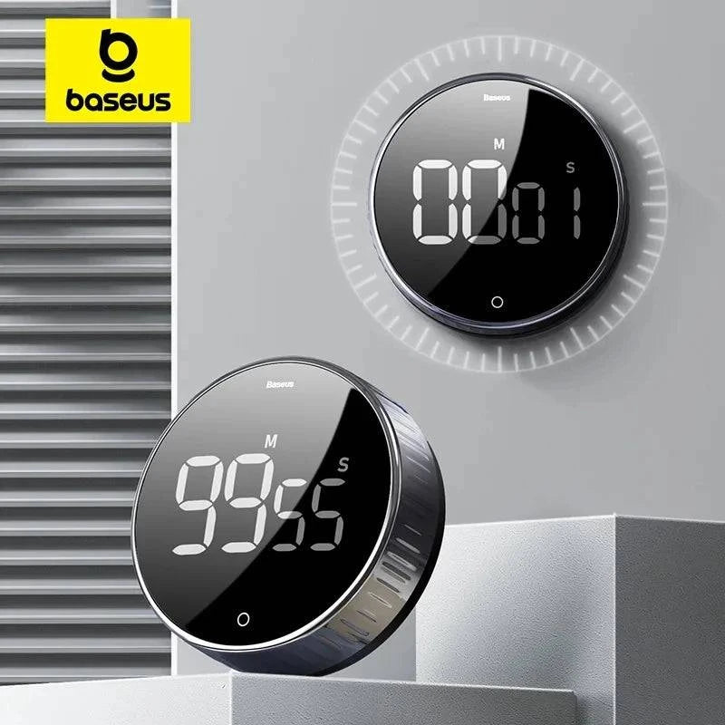 Baseus Magnetic Kitchen Timer Digital Timer Manual Countdown Alarm Clock - MadeLuxx