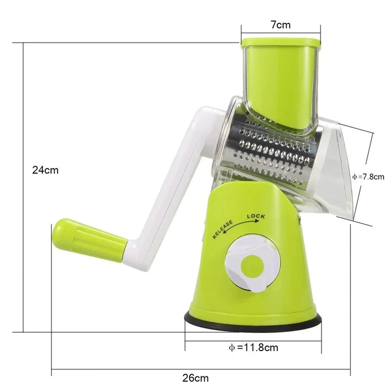 Manual Rotary Vegetable Slicer Cutter Kitchen Vegetable Cheese Grater Chopper Made Luxx