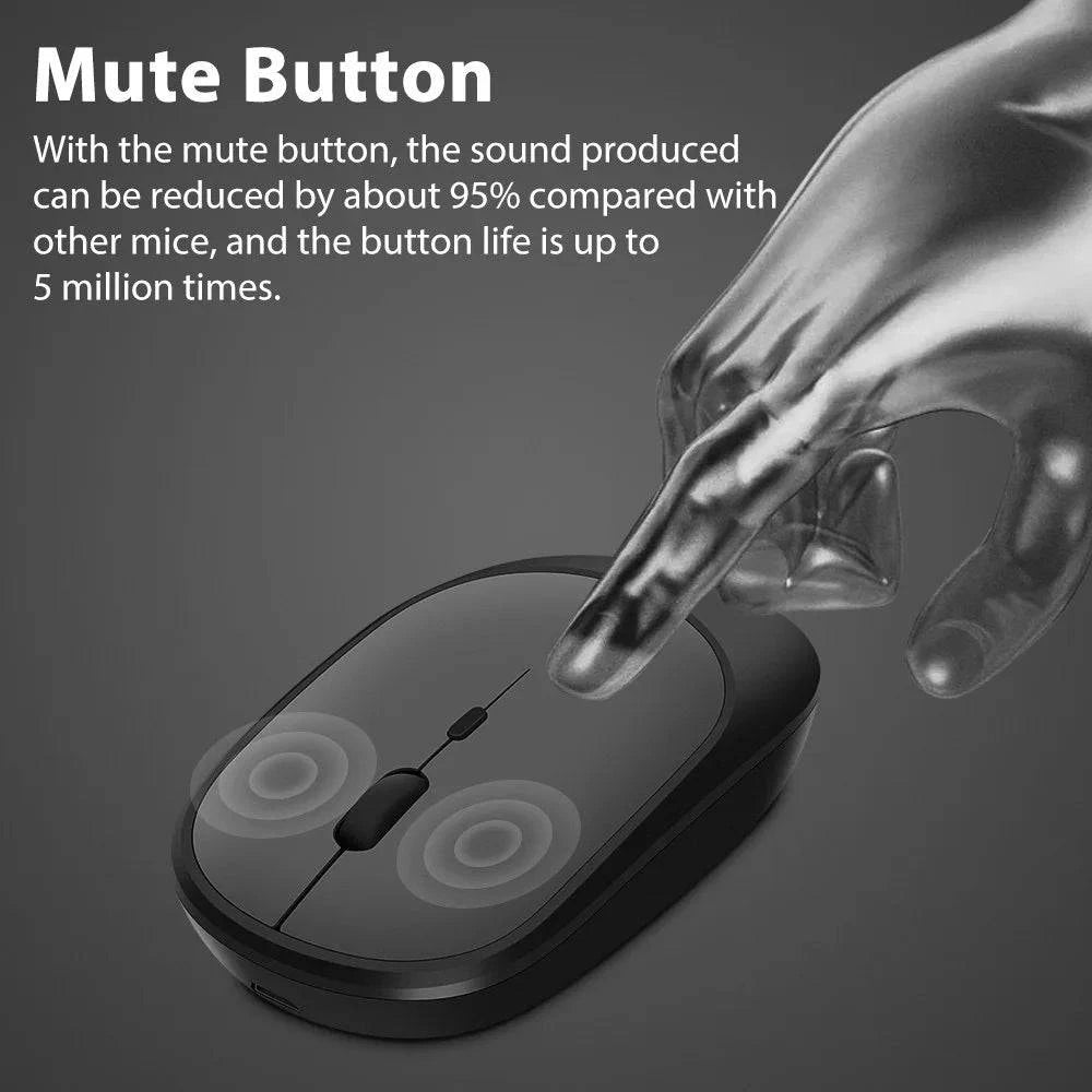 Wireless Mouse Rechargeable Mouse Gamer Dual Modes Bluetooth-compatible - MadeLuxx