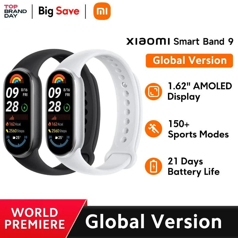 [World Premiere]Global Version Xiaomi Smart Band 9 1.62" AMOLED Display 21-day Battery Life 150+ Sports Modes Sleep Monitoring - MadeLuxx