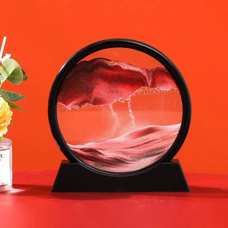 3D Moving Sand Art Picture Round Glass Deep Sea Sandscape Hourglass - MadeLuxx