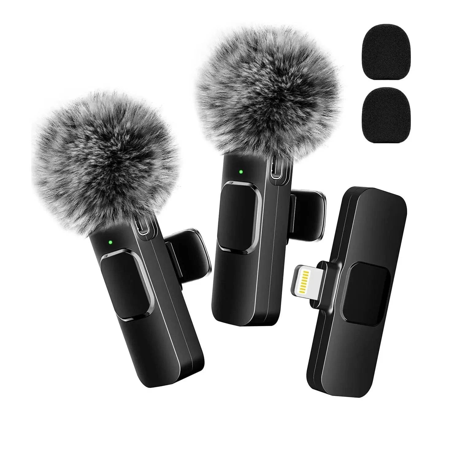 NEW Wireless Lavalier Microphone Audio Video Recording Mini Mic For iPhone Android Laptop Live Gaming Mobile Phone Microphone - MadeLuxx