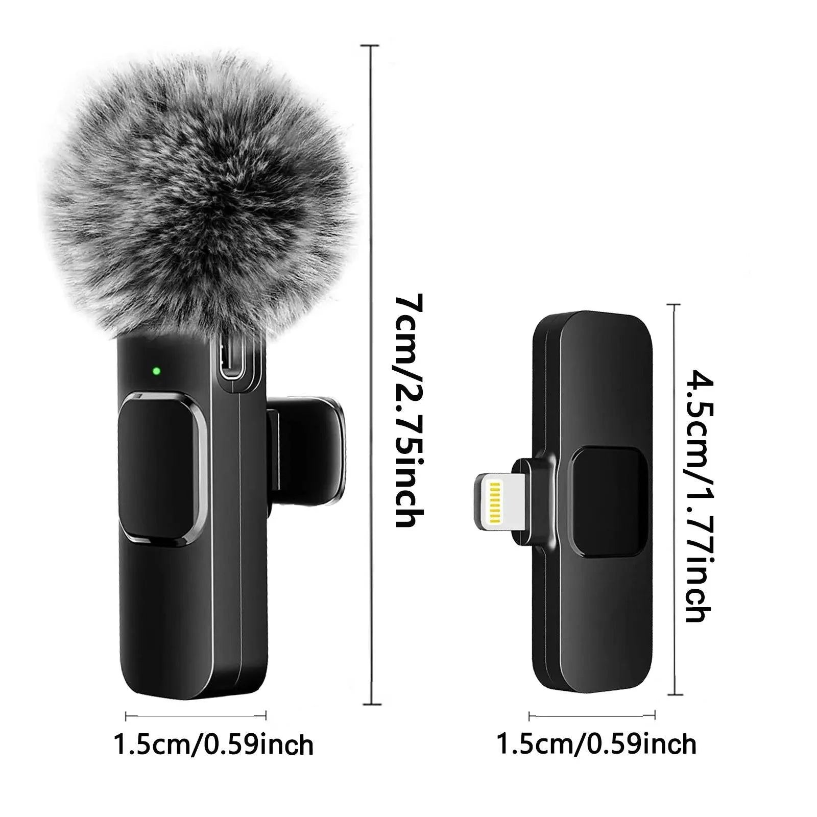 NEW Wireless Lavalier Microphone Audio Video Recording Mini Mic For iPhone Android Laptop Live Gaming Mobile Phone Microphone - MadeLuxx