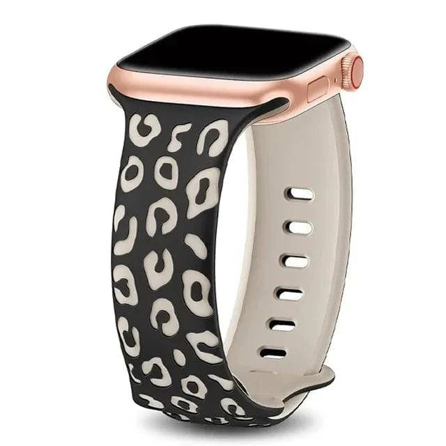 Strap For Apple Watch Band 40mm 44mm 42mm 45mm 41mm 49mm 38mm Silicone Engraved Correa Bracelet Series 8 9 7 SE 6 5 4 ultra 2 3 - MadeLuxx