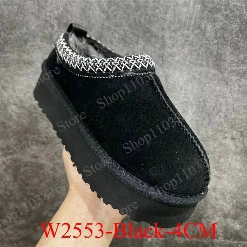 Casual Women Slippers  Winter Fur Slides Classic Warm Wool Boots Female Leather Suede Comfort Women's Booties 2024 New Fashion - MadeLuxx