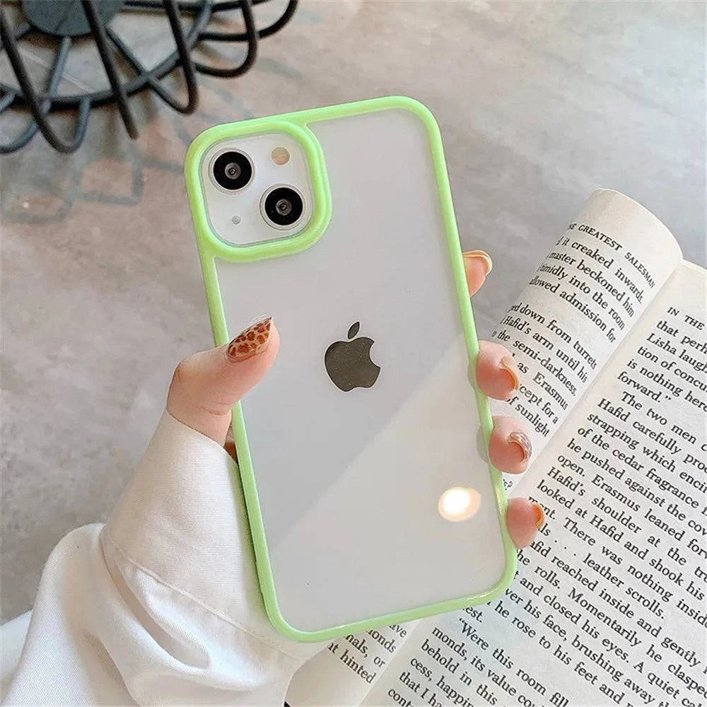 Candy Shockproof Silicone Bumper Phone Case For iPhone 15 14 11 12 13 Pro Max X XS XR 8 7 Plus Transparent Protection Back Cover - MadeLuxx