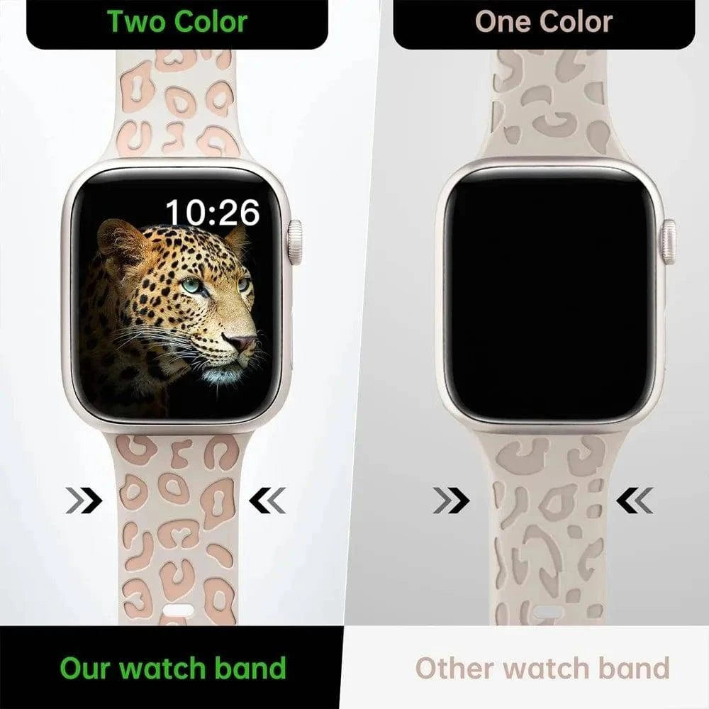 Strap For Apple Watch Band 40mm 44mm 42mm 45mm 41mm 49mm 38mm Silicone Engraved Correa Bracelet Series 8 9 7 SE 6 5 4 ultra 2 3 - MadeLuxx