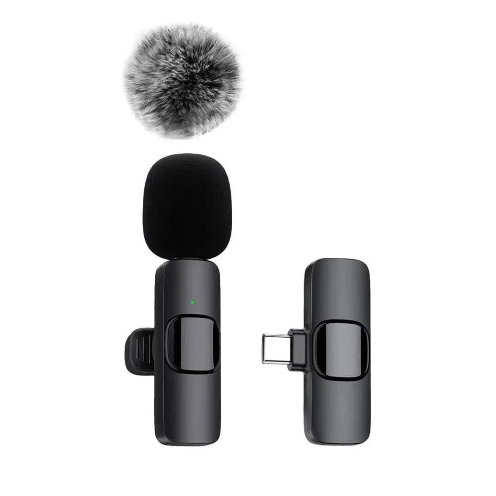 NEW Wireless Lavalier Microphone Audio Video Recording Mini Mic For iPhone Android Laptop Live Gaming Mobile Phone Microphone - MadeLuxx