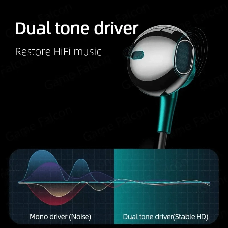 USB Type C Headphone HiFi Bass Stereo Volume Control Mic 3.5mm Wired Earbuds For Galaxy S24 S23 S22 S21 Ultra iPhone 15 Pro Max - MadeLuxx