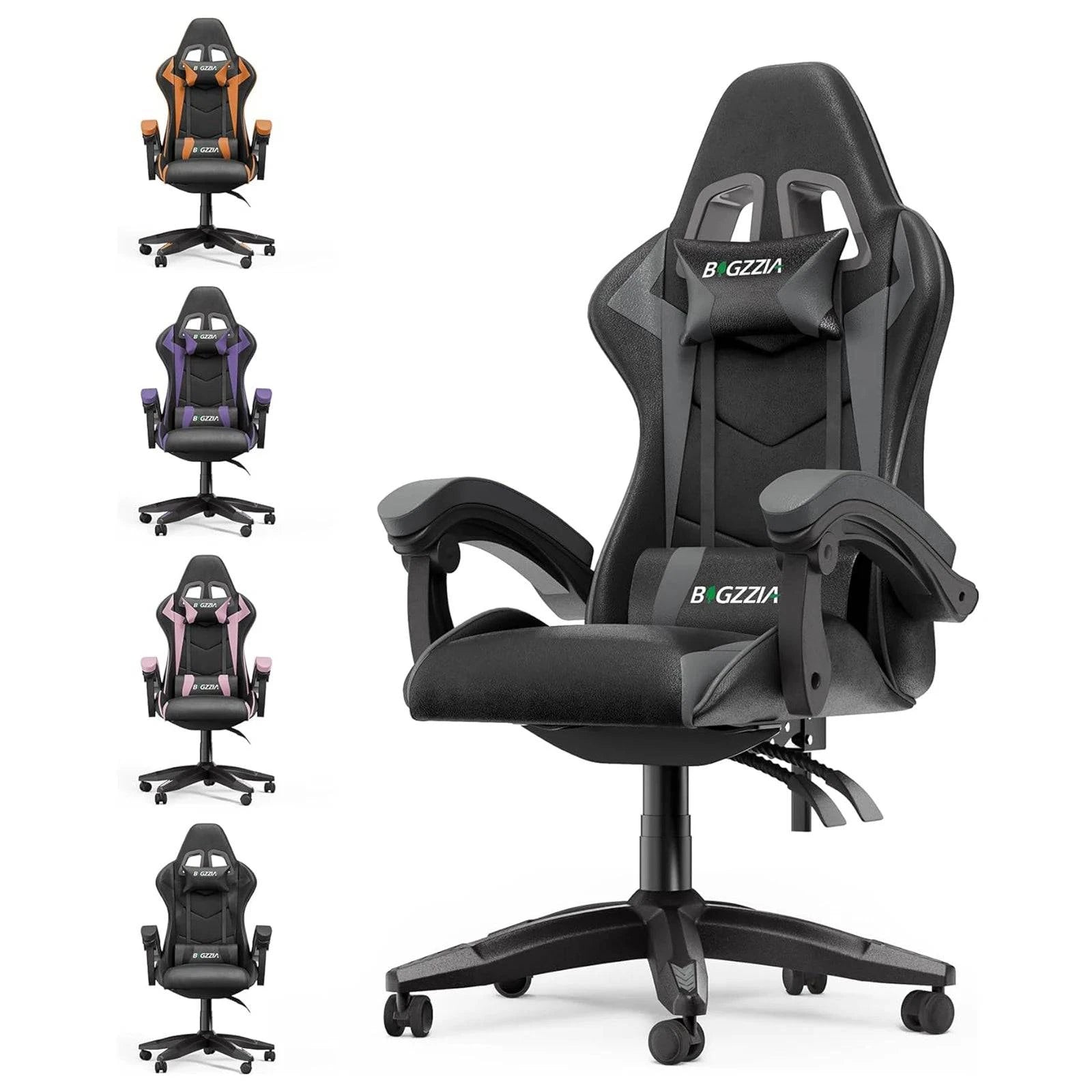 Gaming Chair Office Chair Ergonomic PU Leather Computer Desk Chair with Headrest and Lumbar Support Game Chairs Racing Chair - MadeLuxx